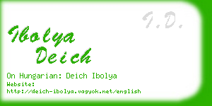 ibolya deich business card